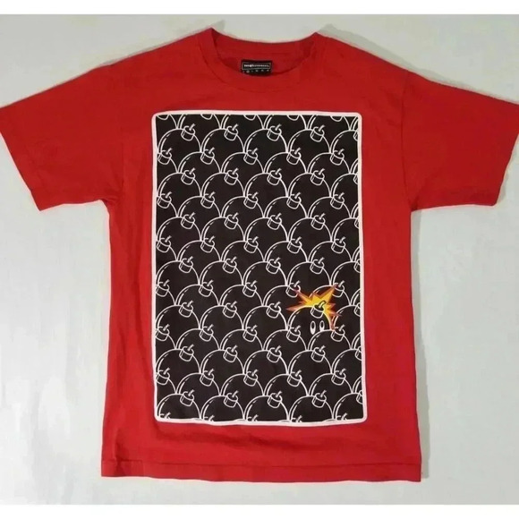 The Hundreds T-Shirt Mens Size Medium Red Short Sleeve Big Print Crew Neck Bomb - Picture 1 of 6